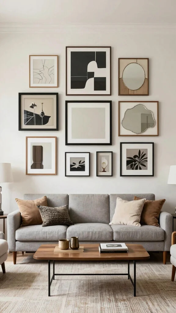 13 Living Room Furniture Layout Ideas for Every Room Shape and Size - 7. The Gallery Wall: Showcase Your Style 1