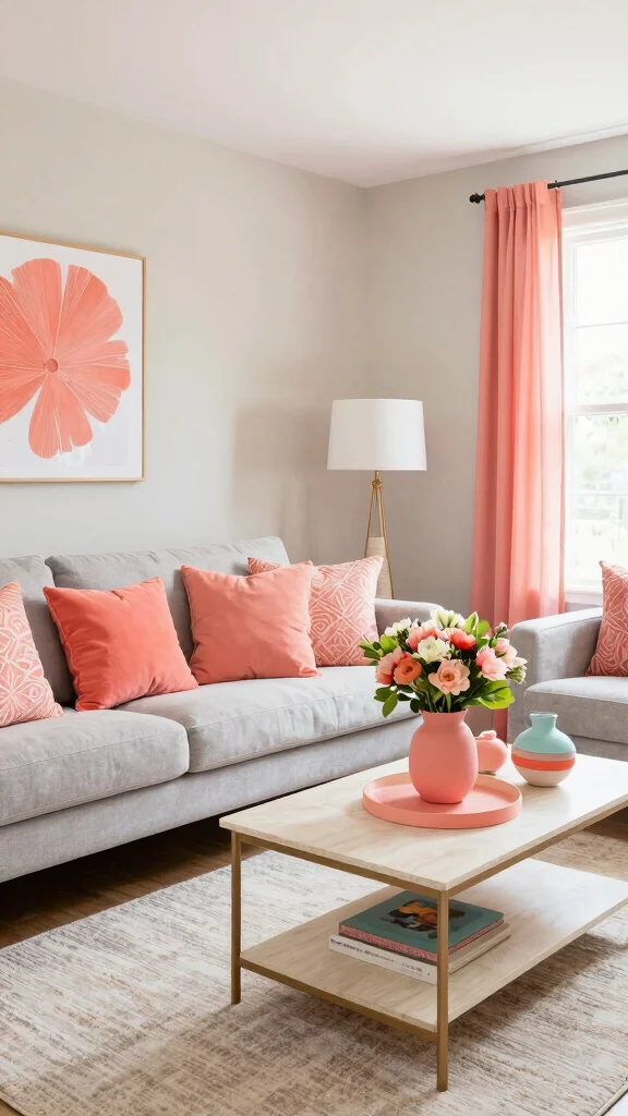 13 Living Room Paint Color Ideas for a Fresh Cohesive Space - 11. Vibrant Coral 1