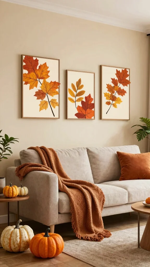 13 Living Room Wall Decor Ideas for Art Shelves and Statement Walls - 12. Seasonal Decor Swaps 1