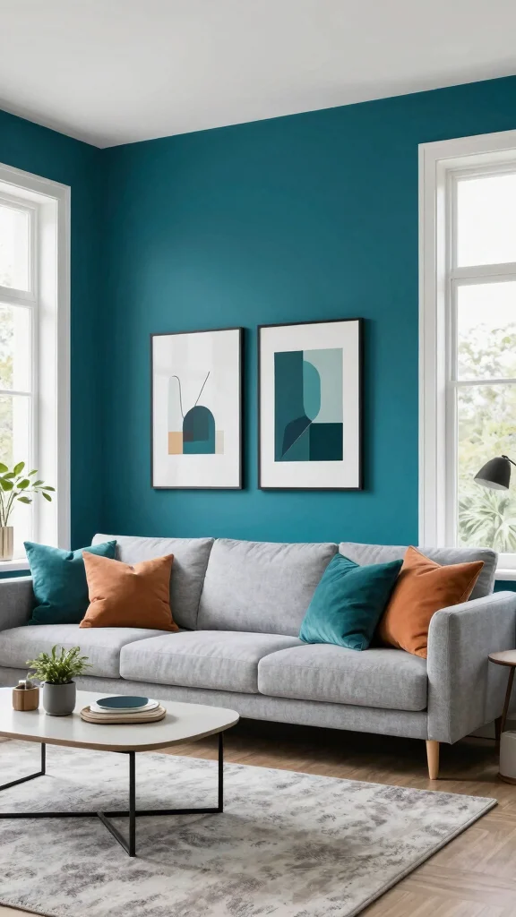 13 Living Room Wall Decor Ideas for Art Shelves and Statement Walls - 5. Bold Color Statements 1