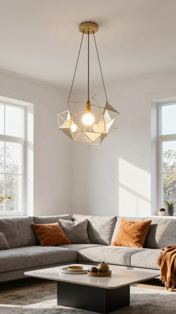 13 Living Room Wall Decor Ideas for Art Shelves and Statement Walls - 8. Statement Lighting 1