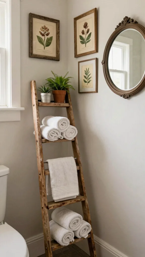 13 Small Bathroom Decor Ideas to Maximize Style in a Tight Space - 1. Repurposed Décor: Vintage Finds 1