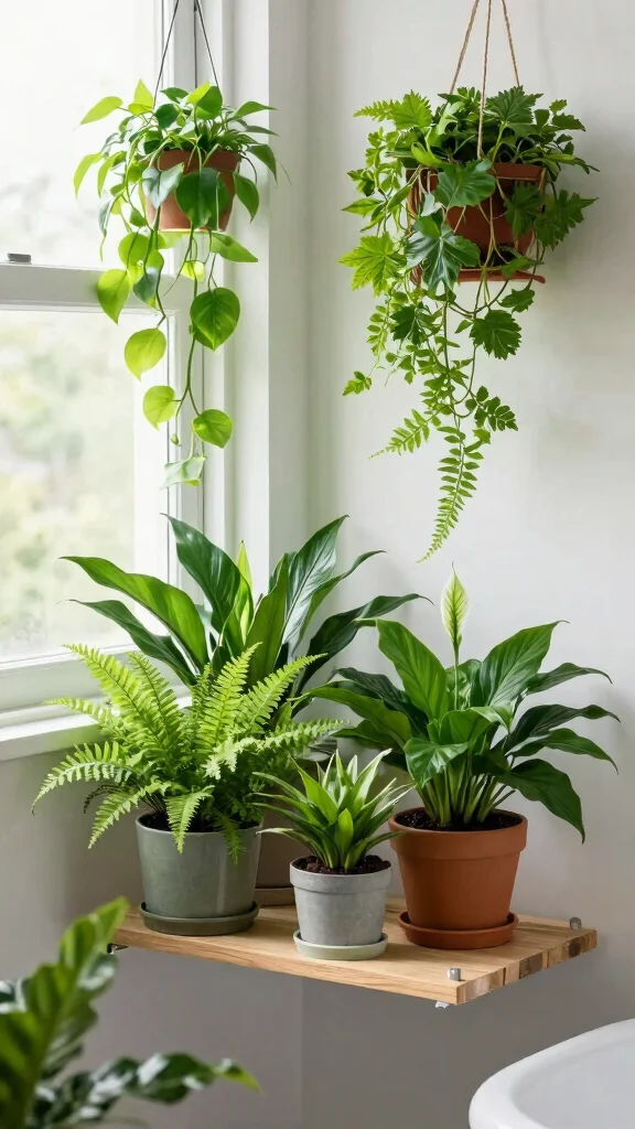 13 Small Bathroom Decor Ideas to Maximize Style in a Tight Space - 5. Plants: Adding Natural Elements 1